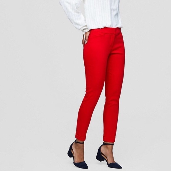 Bright Red LOFT Marissa Skinny Pants - Picture 5 of 5